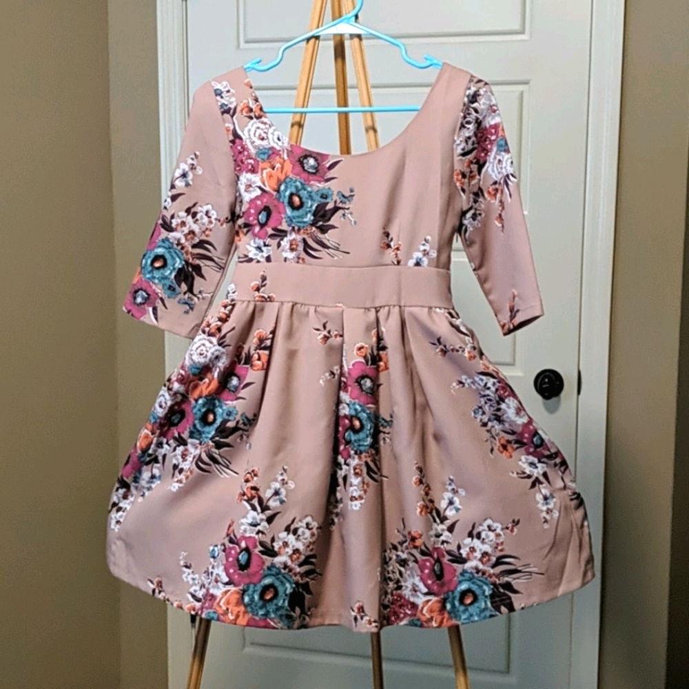 Flower pattern dress casual formal photoshoot🌺 🌼